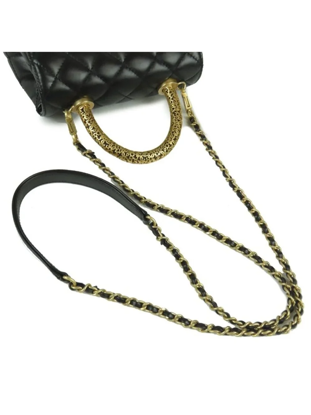 Chanel Coco Handle XS Flap Black Gold Calfskin 2-Way Shoulder Bag